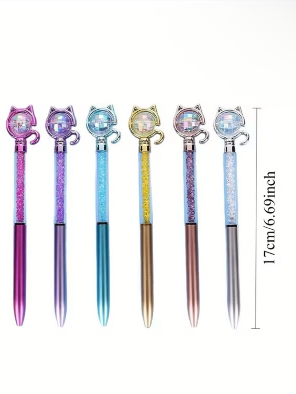 Colorful Rhinestone Cat Pens - Picture 6 of 7